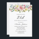 botaniska vattenfärger 21:a födelsedagen Party Inbjudningar<br><div class="desc">Mer elegant blommigt Blådags-inbjudningar i Little Bayleigh Store</div>