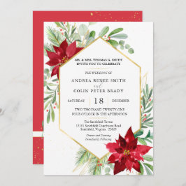 Botaniska vattenfärger Greenery jul Bröllop in i Inbjudningar