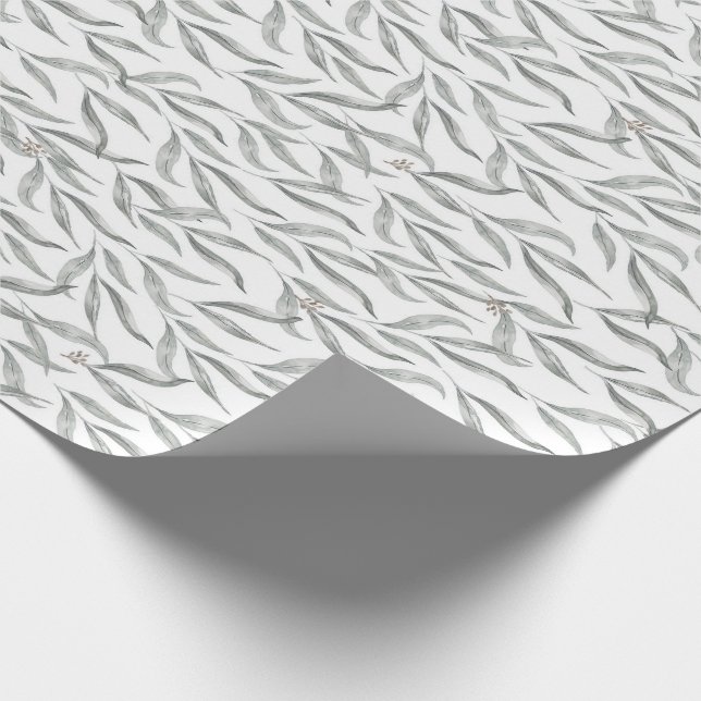 Botaniska vattenfärgsLöv australiska eukalyptus Presentpapper (Hörn)