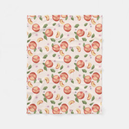 Botaniska vattenfärgspersikor och Blommar Fleecefilt