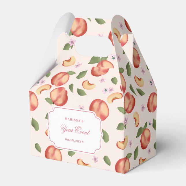 Botaniska vattenfärgspersikor och Blommar Presentaskar (Framsidan Sidan)