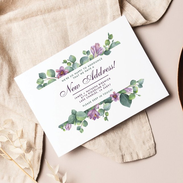 Botaniska Vi Har Flyttat Eukalyptus-meddelande (New Address Update Botanical Moving Announcement)