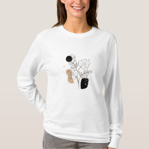 Botaniska vilda blommor boho blomstergrafik t shirt