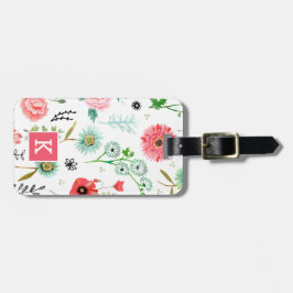 Botaniska vilda blommor, övertryck bagagebricka