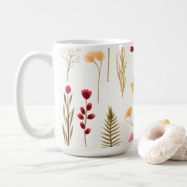Botaniska vildblommor ängmönster kaffemugg