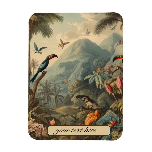 botaniska vintagar, anpassade magnet (Vertikal)