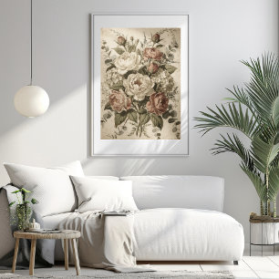 Botaniska Vintage Blommor Poster
