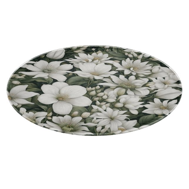Botaniska vita blommor på grönt löv (Hörn)