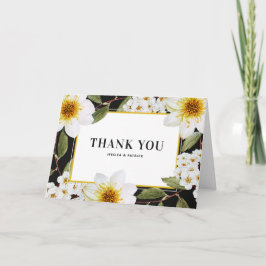 Botaniska vita Dahlias och Spireas Bröllop Tack Kort