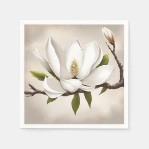 Botaniska vita Magnolia Pappersservett