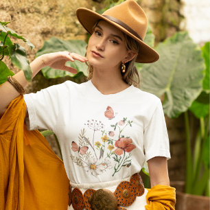Botaniska Wildblomblomma Boho T Shirt