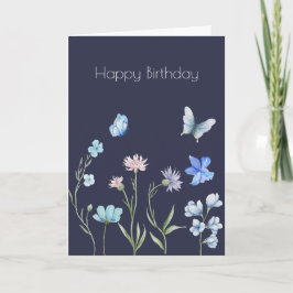 Botaniska Wildblomblomman Flower Boho Birthday Kort