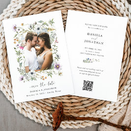 Botaniska Wildblommor | Foto- och QR-kod Spara Datumet