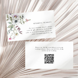 Botaniska Wildblommor | QR-kod för Bröllop webbpla Tilläggskort