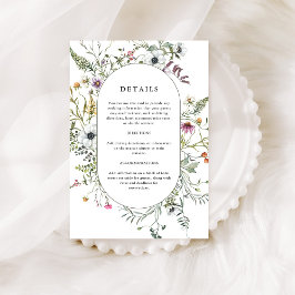 Botaniska Wildblommor | Uppgifter om Bröllop Tilläggskort