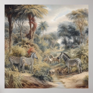 Botaniska zebröder i oasis poster