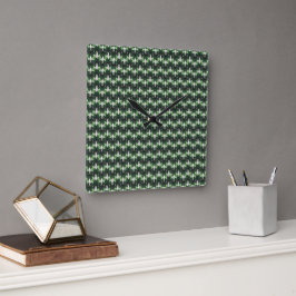 Botaniskt abstrakt mönsterdesign 1317 fyrkantig klocka