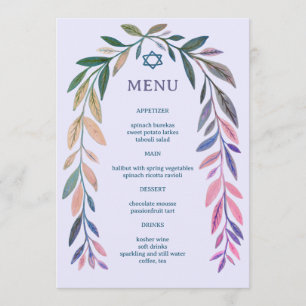 Botaniskt akvarelljudiskt event Bar Bat Mitzvah Meny