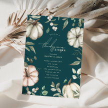 Botaniskt akvarellpumpa Thanksgiving-middag
