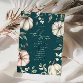 Botaniskt akvarellpumpa Thanksgiving-middag Inbjudningar