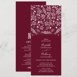 Botaniskt allt i en burgundisk bröllopsinbjudan inbjudningar
