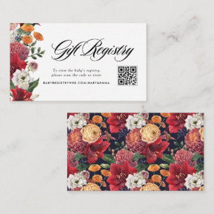 Botaniskt Amaryllis Baby Shower QR Code-presentreg Tilläggskort
