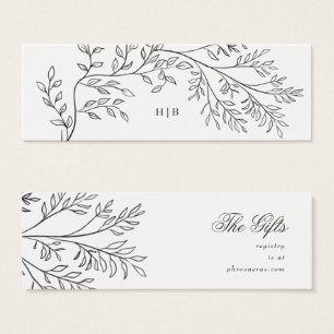 Botaniskt andedräkt Sketchad antique Monogram Bröl Litet Visitkort