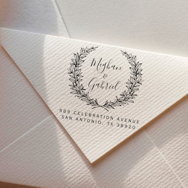 Botaniskt andetag | BRÖLLOP NAMN RETURADRESS Stämpel (Skapare uppladdad)