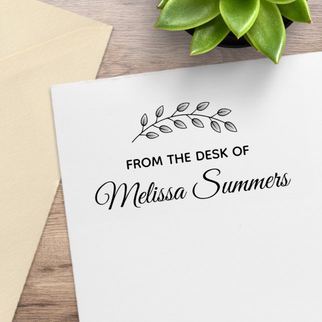 Botaniskt andningsskydd Löv Gren från skrivbordet Stämpel (Skapare uppladdad)