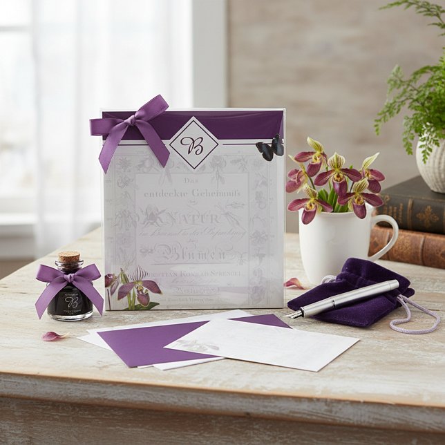 botaniskt anteckningsblock av orkidé och fjäril (Skapare uppladdad)