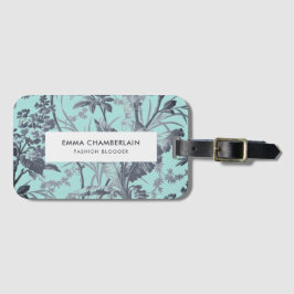 Botaniskt aqua Chinoiserie Anpassningsbar Luggage  Bagagebricka