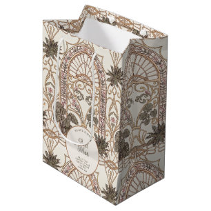 Botaniskt Art Nouveau-bröllop med glasmålning