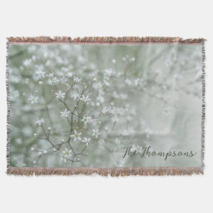 Botaniskt Baby's Breath Blommig Foto Med Namn Filt