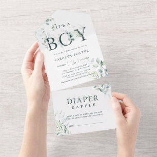 Botaniskt babyskor för Brev Diaper Raffle