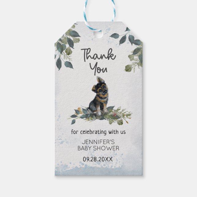Botaniskt babyskor för hundvalp, Tack Presentetikett (Framsidan)