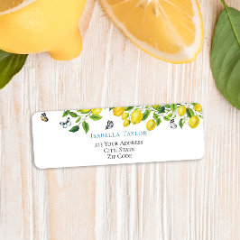 Botaniskt babyskor för lemon returadress etikett