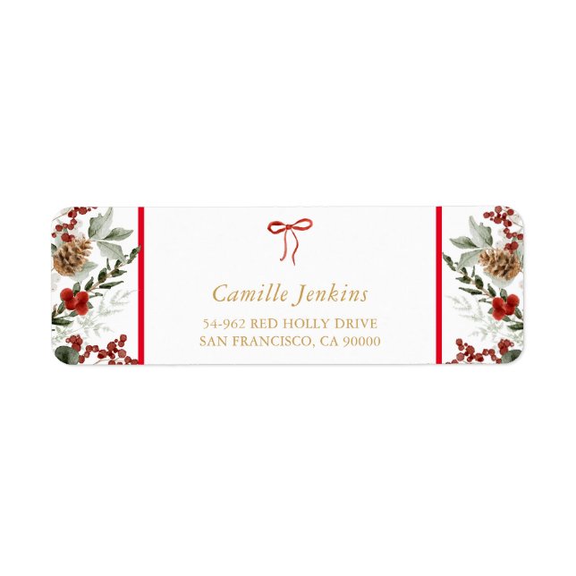 Botaniskt babyskor i julklapp Adress Returadress Etikett (Framsidan)