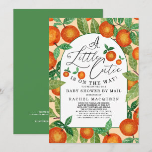 Botaniskt babyskor med liten Orange i Cutie per po Inbjudningar