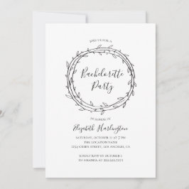 Botaniskt bachelorettparti. Svartvit Inbjudningar