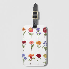 Botaniskt bagagetagg | Blommigt resväskemärke Bagagebricka