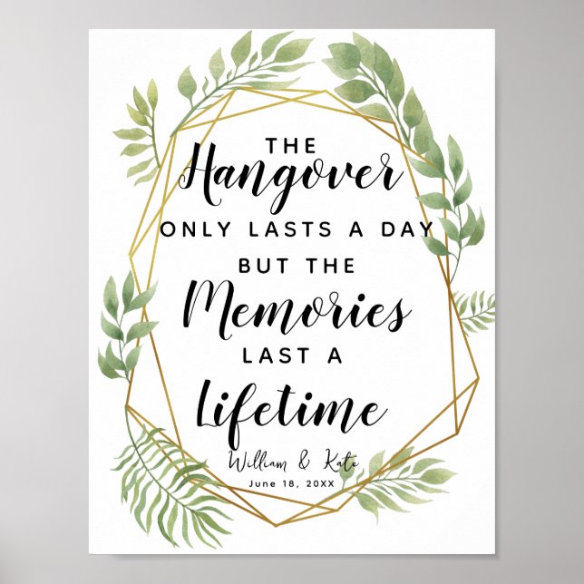 botaniskt bakverk i Crystal foliage party bröllop Poster (Framsidan)