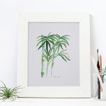 Botaniskt bamboo Greenery Watercolor Poster<br><div class="desc">Den här botaniska konsten är perfekt för rum,  badrum,  hälsa-spa och bostadsområden på ditt tropiska strandhem. Den här utskriften har min ursprungliga handmålade vattenfärgsbambu i skuggor av grönt och turkos med minsta röda tryckfärg. Den matchar min tropiska dekorsamling. Besök www.zazzle.com/dotellabelle Gör en söt Mors dag-gåva.</div>