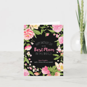 Botaniskt bästa Mamma-Rosa Glitter Rosor Ram Kort