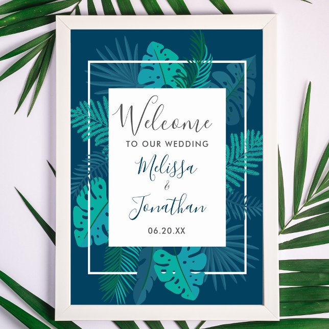 Botaniskt blå Beach Handflatan Välkommen till Bröl Poster (Skapare uppladdad)