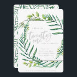 Botaniskt blad 21:a födelsedag inbjudningar<br><div class="desc">Botaniskt löv på 21:a födelsedag,  med vattenfärgade botaniska ämnen. En del av en samling.</div>