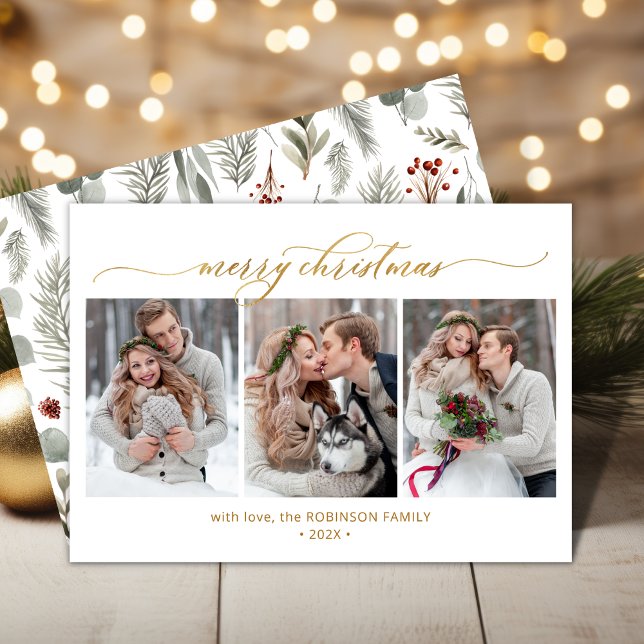 Botaniskt blad 3 - multifoto jul julkort (Skapare uppladdad)