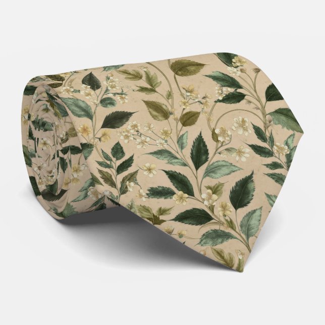 Botaniskt blad blomster mönster slips (Rullad)