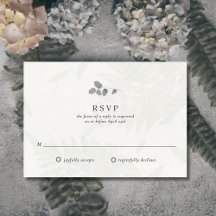 Botaniskt bladmonogram RSVP bröllopskort
