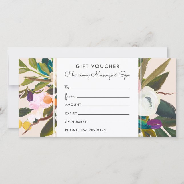 Botaniskt Blåkort för Blommigt Gift-kupong | Kläde (Framsida)