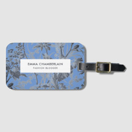 Botaniskt Blått Chinoiserie Anpassat Bagagetagg Bagagebricka